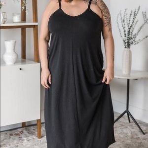 Black spaghetti strap maxi dress